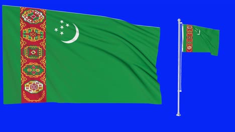 Green-Screen-Waving-Turkmenistan-Flag-or-flagpole